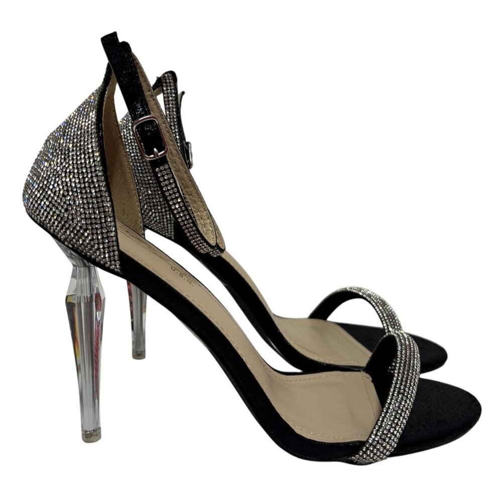 CATHY DIN / Laura-3 / Luxury Rhinestone / Black & Silver / Stiletto Heels / With - Picture 3 of 7